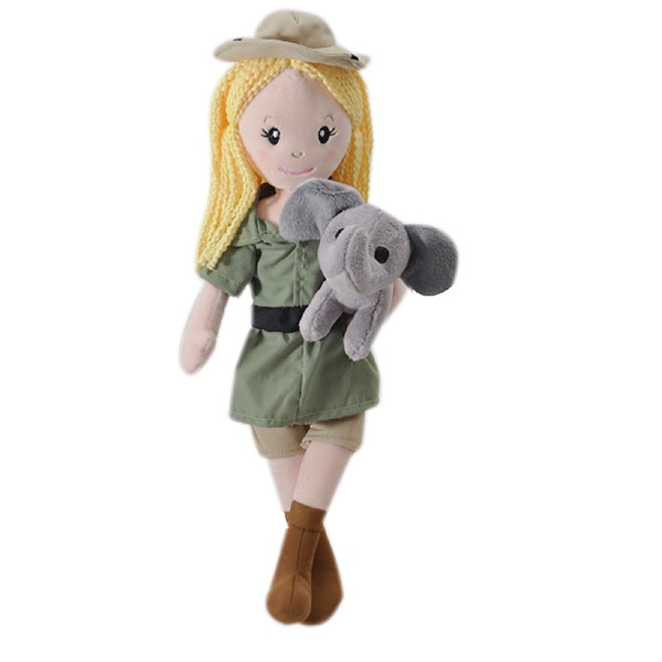 ZOOKEEPER DOLL WITH ELEPHANT PLUSH